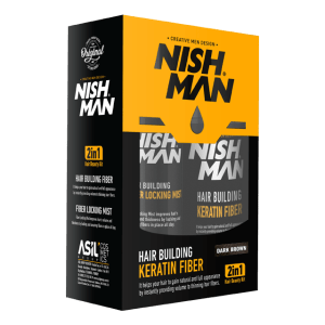 HAIR BUILDING KERATIN FIBER DARK BROWN SET