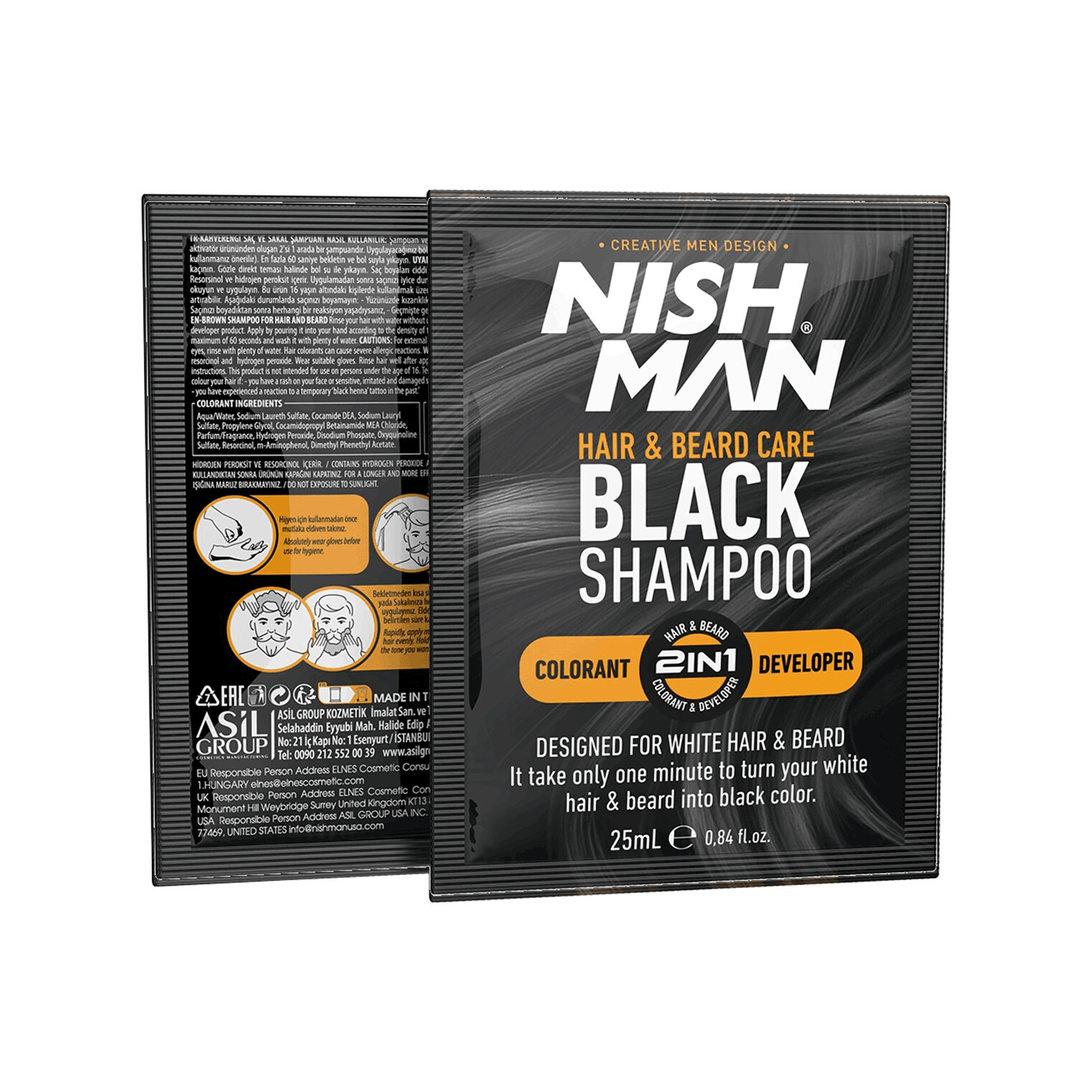 BLACK SHAMPOO SACHETS – 25ML x 10